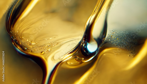 Olive or engine oil splash with waves luxury.