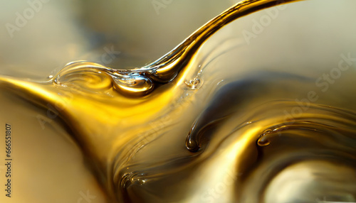 Olive or engine oil splash with waves luxury.