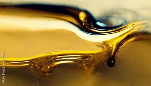 Olive or engine oil splash with waves luxury.
