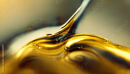 Olive or engine oil splash with waves luxury.