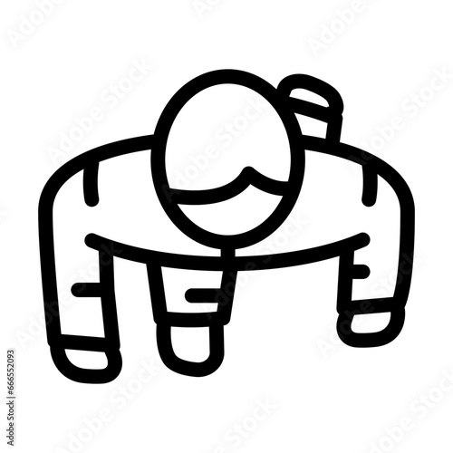 people walking top view line icon vector. people walking top view sign. isolated contour symbol black illustration