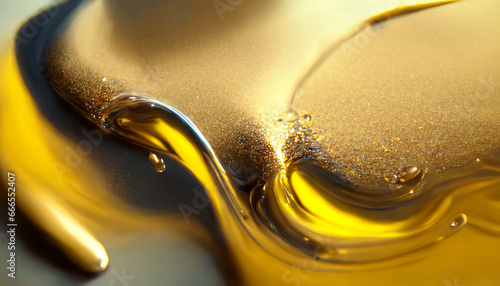 Olive or engine oil splash with waves luxury.