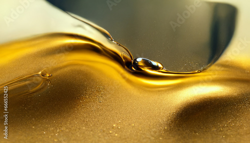 Olive or engine oil splash with waves luxury.