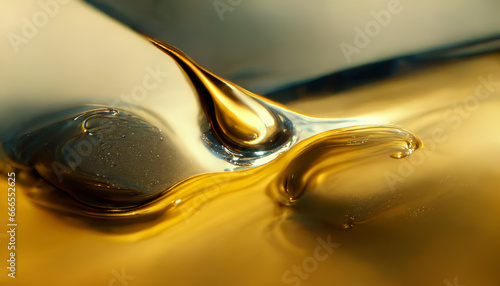 Olive or engine oil splash with waves luxury.