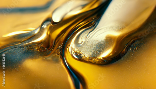 Olive or engine oil splash with waves luxury.