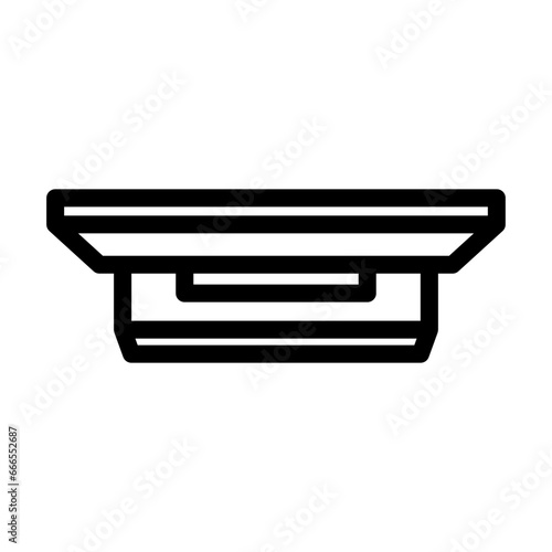 plasma tv pedestal top view line icon vector. plasma tv pedestal top view sign. isolated contour symbol black illustration