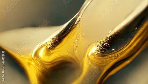 Olive or engine oil splash with waves luxury.