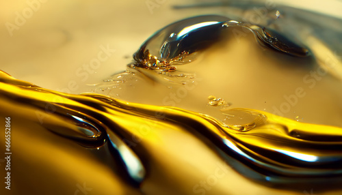 Olive or engine oil splash with waves luxury.