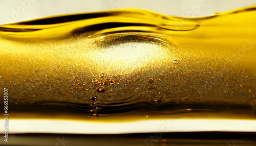 Olive or engine oil splash with waves luxury.