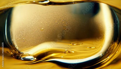 Olive or engine oil splash with waves luxury.