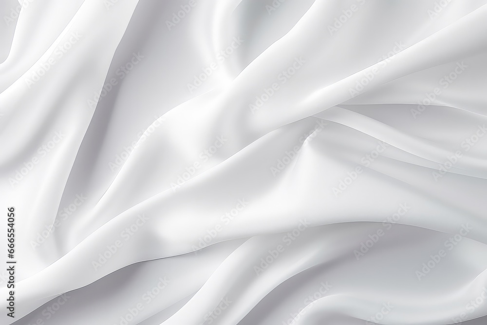 Abstract White Background With Crumpled Fabric Texture