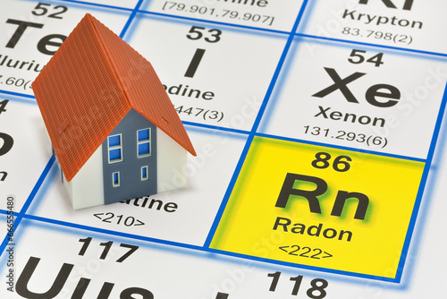 The danger of natural radon gas in our homes - concept with the photo