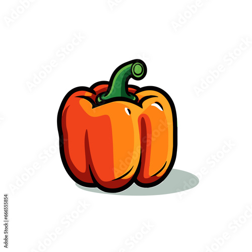 Bell pepper hand-drawn illustration. Bell pepper. Vector doodle style cartoon illustration. generative ai