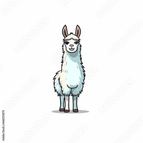 Llama hand-drawn illustration. Llama. Vector doodle style cartoon illustration. generative ai