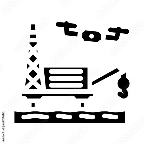 oil gas inspection drone glyph icon vector. oil gas inspection drone sign. isolated symbol illustration