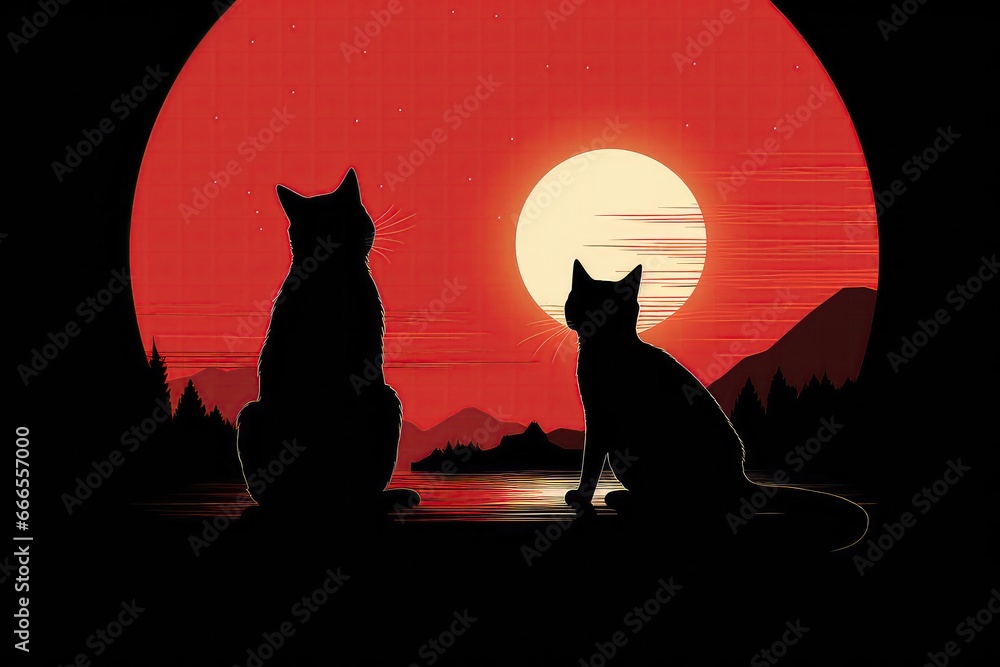 Cats Silhouettes Embrace Their Nocturnal Mystique On Cat Day Cats Silhouettes Embrace Their Nocturnal Mystique On Cat Day