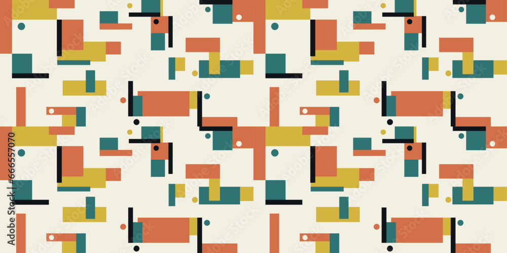 Geometric and abstract pattern of rectangles, circles. Art pattern of geometry and abstraction. Geometric and abstract pattern of rectangles, circles. Art pattern of geometry and abstraction.