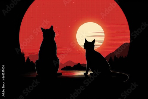 Cats Silhouettes Embrace Their Nocturnal Mystique On Cat Day