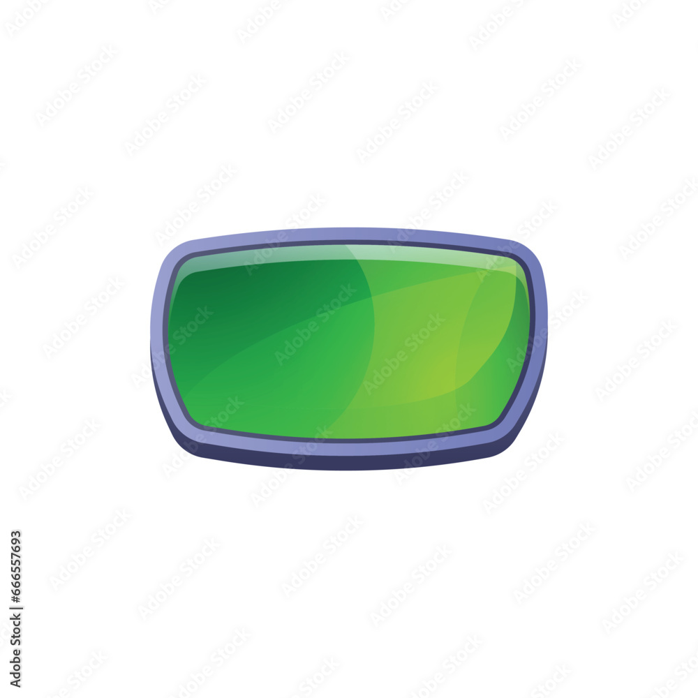 Green game button in a gray frame, vector illustration isolated on white Green game button in a gray frame, vector illustration isolated on white