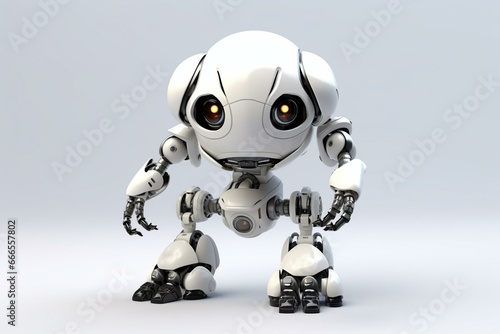 White isolated scara robot 3D render. Generative AI