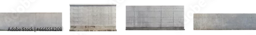 Panel kuchenny z motywem Set of concrete cement walls, building barriers or borders, isolated on a transparent background. PNG, cutout, or clipping path.