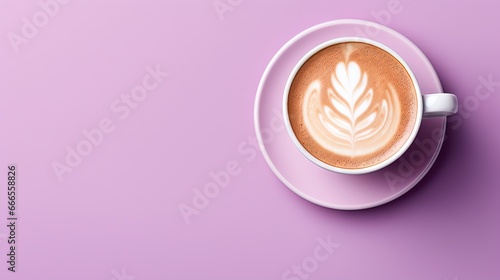 a cappuccino with a leaf design on it. generative ai