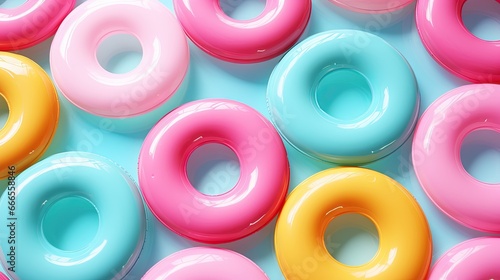  a group of colorful donuts sitting on top of each other. generative ai