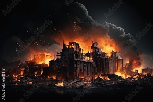 Devastated City After Fiery Disaster