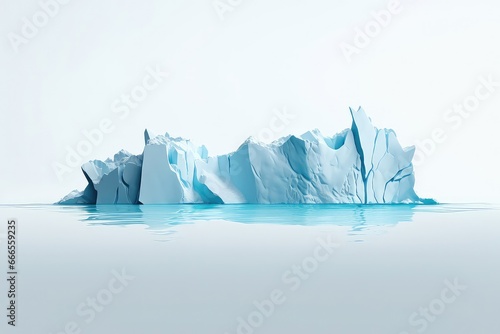 Evidence Of Melting Glaciers And Global Warmings Impact. Сoncept Rising Sea Levels, Receding Ice Sheets, Disappearing Arctic Ice, Extreme Weather Events, Endangered Arctic Wildlife photo