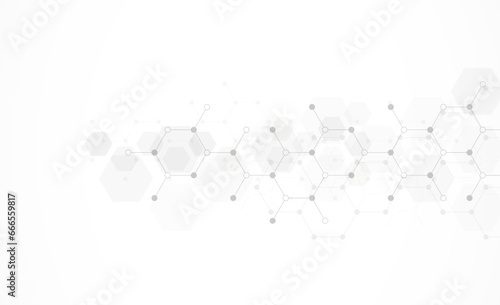 Abstract hexagonal background. Molecular structure and genetic engineering. Innovation technology. Used for design healthcare, science and medicine background
