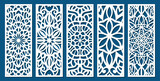 Laser cut panel, geometric islamic pattern. CNC cutting, wall art, home interior decor, room privacy screen. Paper art, card background. Arabic ornament. Vector illustration
