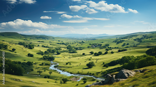 Generative ai illustration of Sussex downs countryside landscape