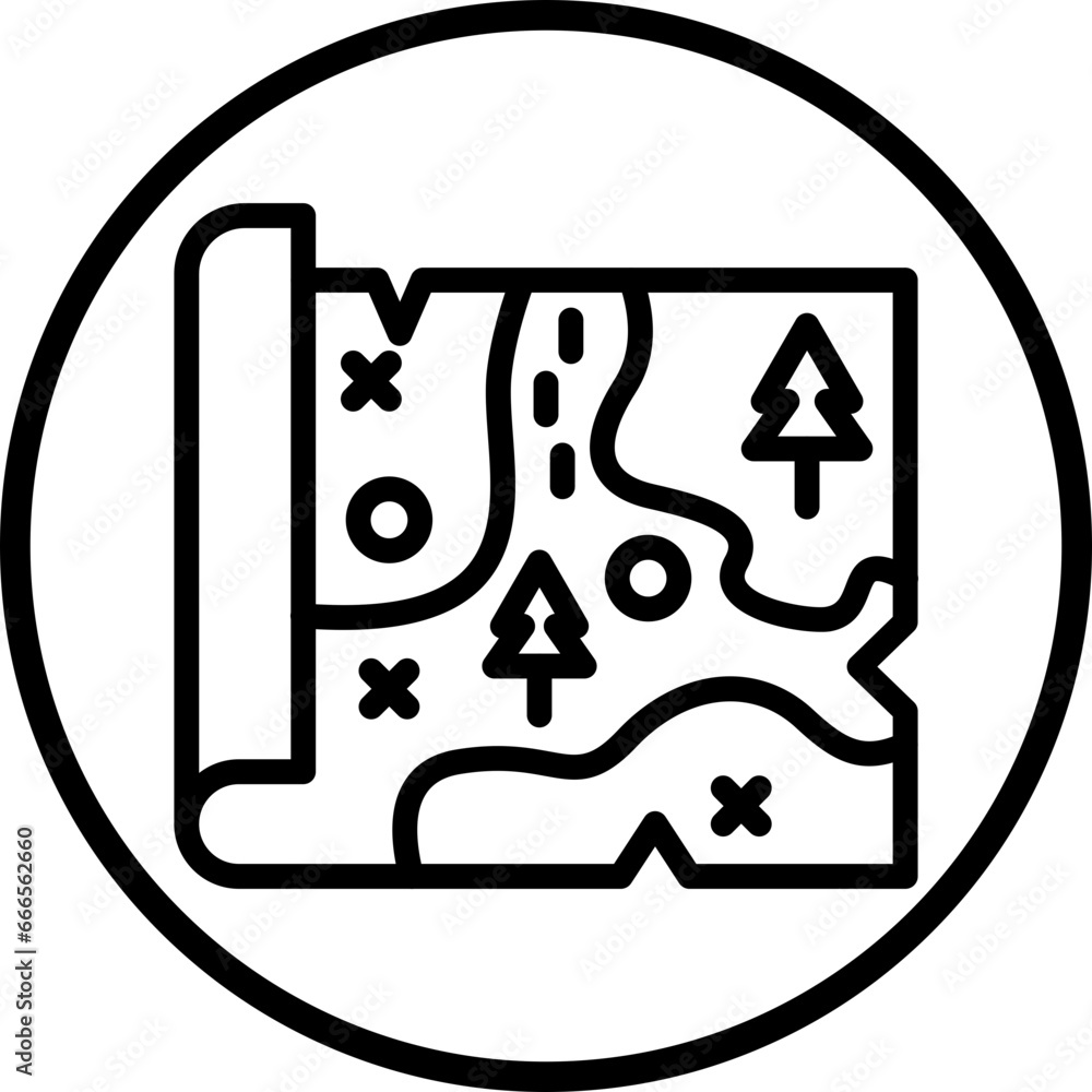 Vector Design Treasure Map Icon Style Vector Design Treasure Map Icon Style