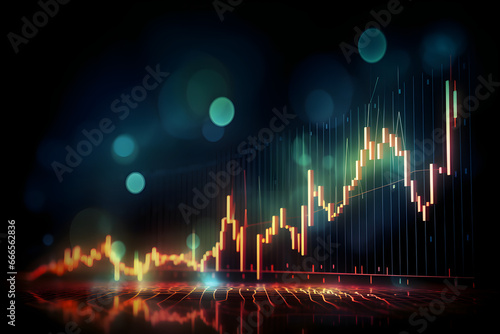 Darstellung eines dynamischen Aktienkurses, erstellt mit generativer KI photo