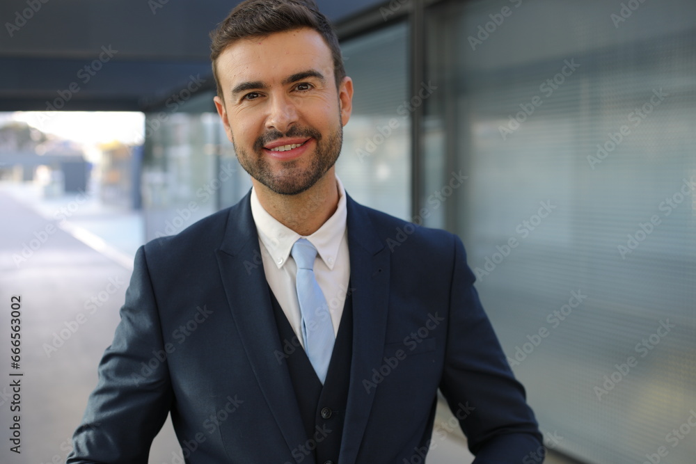 Cute businessman posing with charm Cute businessman posing with charm