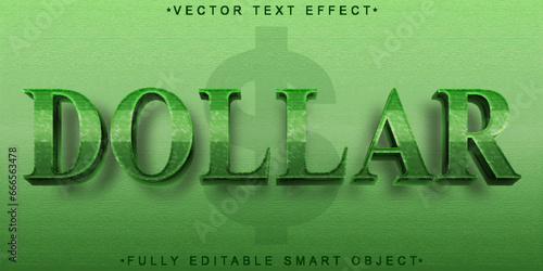 Green USA Dollar Vector Fully Editable Smart Object Text Effect