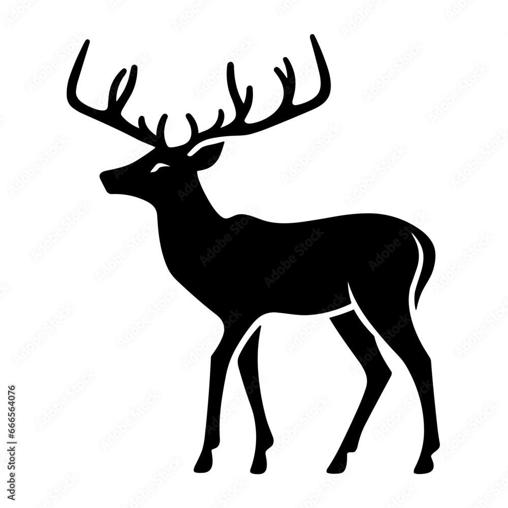 Fototapeta premium Modern Silhouette Illustration Vector of Deer 