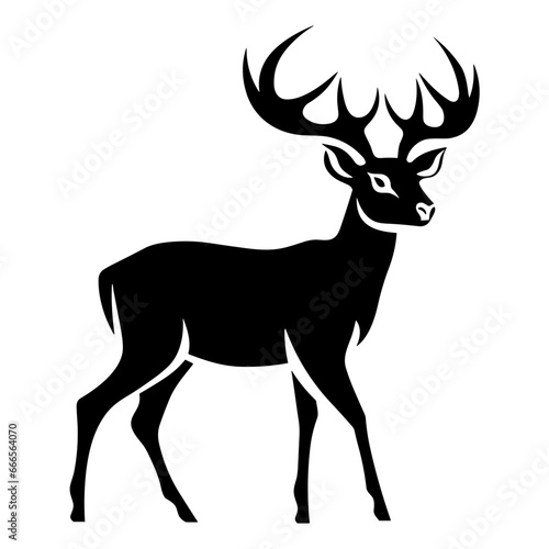 Modern Silhouette Illustration Vector of Deer  