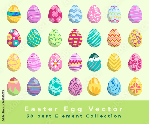 collection of vector year Easter egg icons