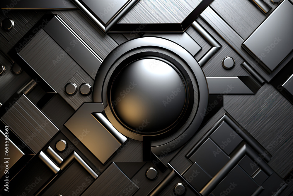 An elegant metallic background with line and circle patterns An elegant metallic background with line and circle patterns