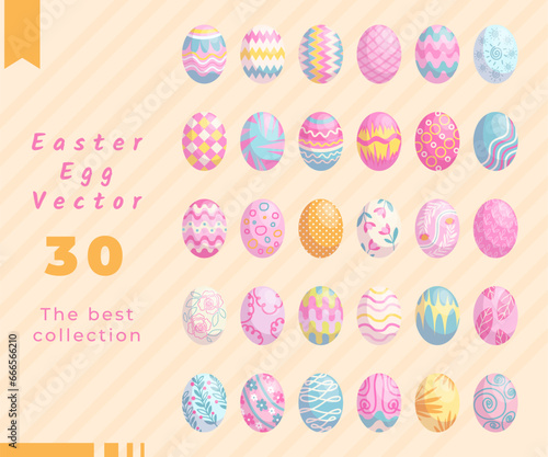 collection of vector year Easter egg icons