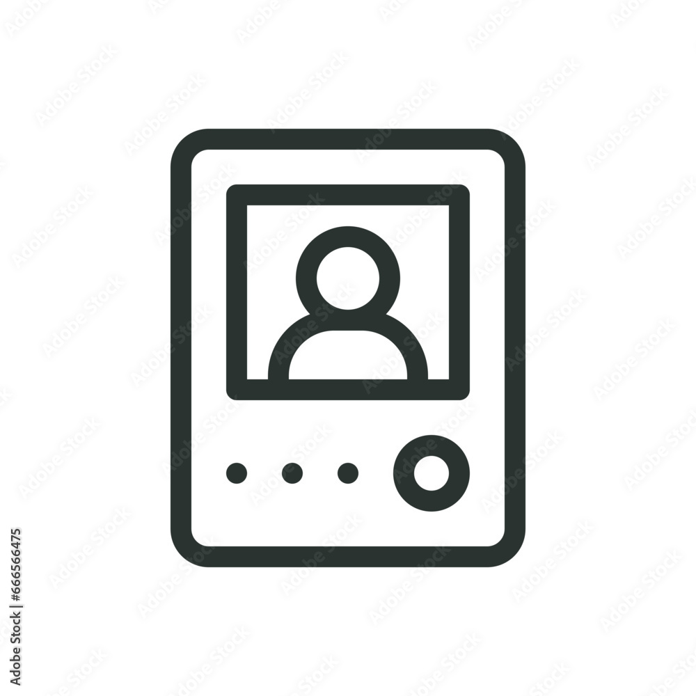Video intercom isolated icon, video doorbell phone vector icon with editable stroke Video intercom isolated icon, video doorbell phone vector icon with editable stroke