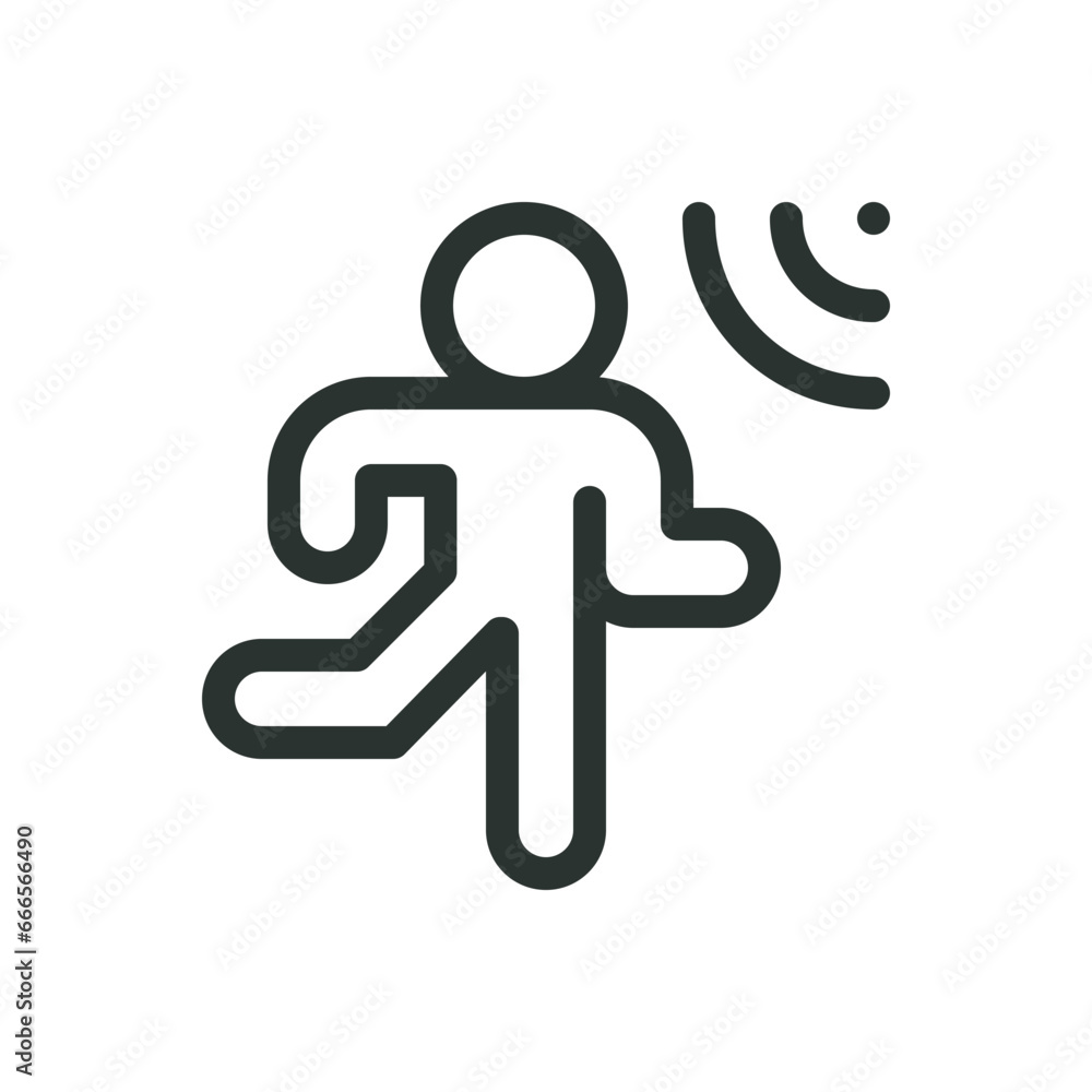 Motion sensor isolated icon, motion detector vector icon with editable stroke