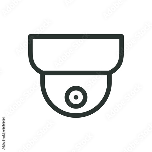 Dome camera isolated icon, turret security camera vector icon with editable stroke