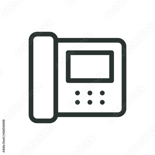 Video door phone isolated icon, video intercom vector icon with editable stroke