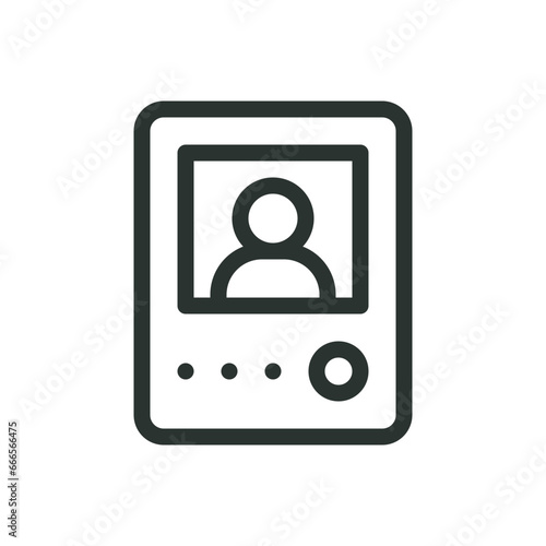 Video intercom isolated icon, video doorbell phone vector icon with editable stroke