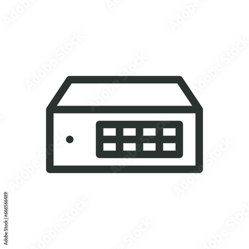 Network switch isolated icon, ethernet switch vector icon with editable stroke