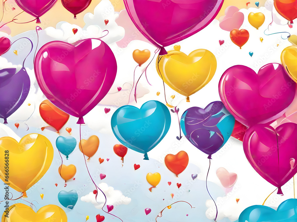 Valentine's day, colorful balloons