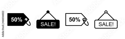 Discount icon vector. shopping tags. percentage icon