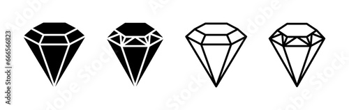 Diamond icon vector. gem icon. crystal stone